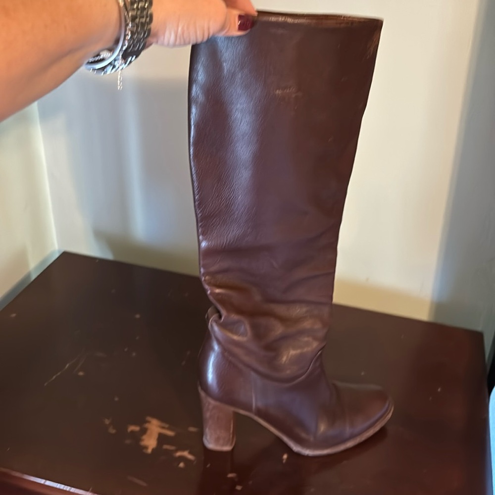 Cole Haan high dark brown leather boots